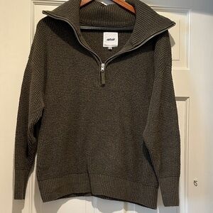 Aerie women's XS Dark Green Zip-Up Sweater